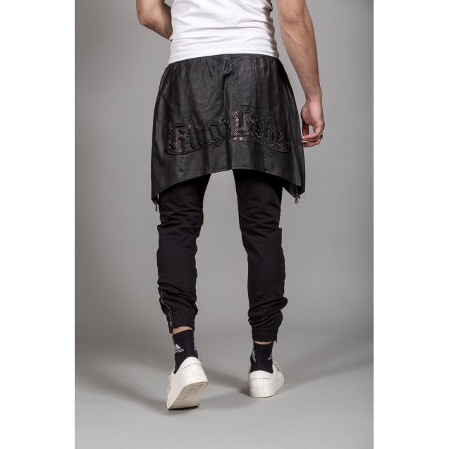 Pantaloni negri cu turul lasat Kingz jeans 1395-1